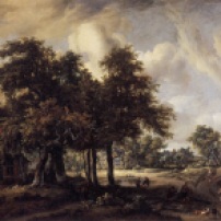 Meindert_Hobbema_-_Wooded_Landscape_with_Cottages_-_WGA11445